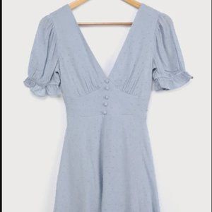 NWT Lulu's Swiss Dot Tie Back Mini Dress